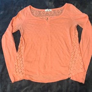 Aeropostale Womens Long Sleeve Shirt Lace Back Size Medium
